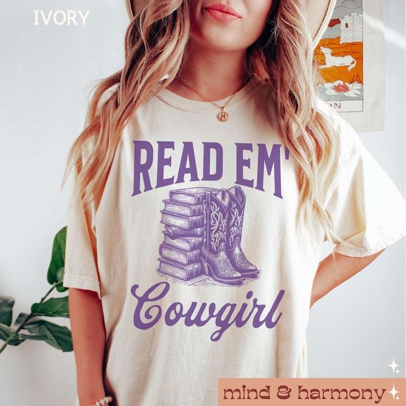 Read Em Cowgirl Western Country Girl Cowboy Romance - Adult & Kids T-Shirts, Sweatshirts & Hoodies apparel design preview 1