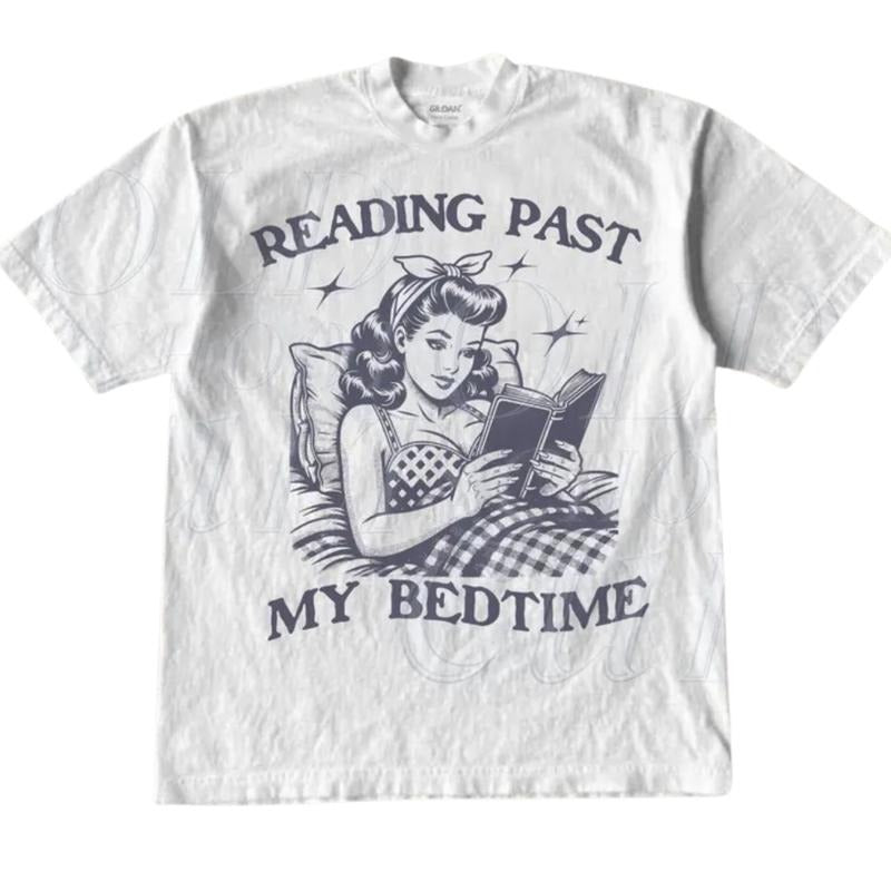 Reading Past My Bedtime Retro Funny Book Lovers Mom - Adult & Kids T-Shirts, Sweatshirts & Hoodies apparel design preview 1