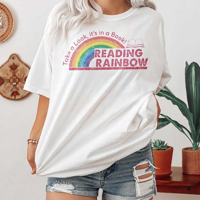 Reading Rainbow Retro Librarian Teacher Appreciation - Adult & Kids T-Shirts, Sweatshirts & Hoodies apparel design preview 1