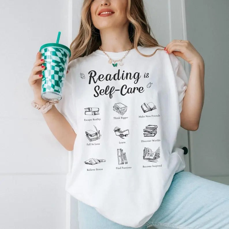 Reading Self Care Booklover Book Bookclub Bookworm - Adult & Kids T-Shirts, Sweatshirts & Hoodies apparel design preview 1