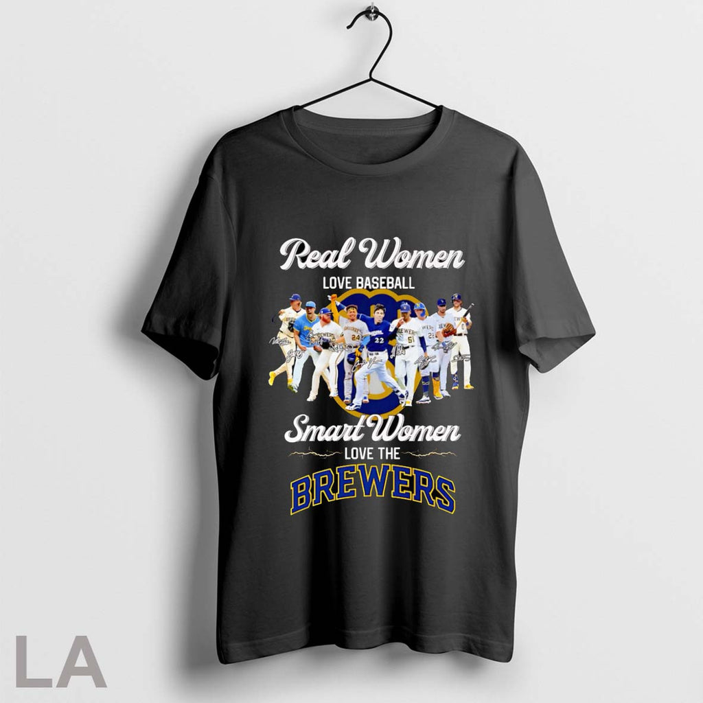 Real Women Love Baseball Smart The Brewers Signatures - Adult & Kids T-Shirts, Sweatshirts & Hoodies apparel design preview 1