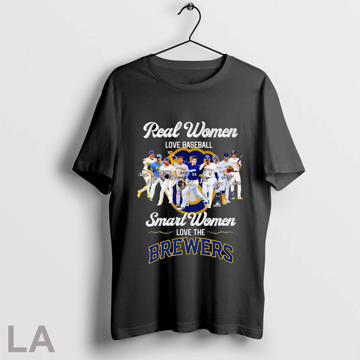 Real Women Love Baseball Smart The Brewers Signatures - Adult & Kids T-Shirts, Sweatshirts & Hoodies apparel design preview 1