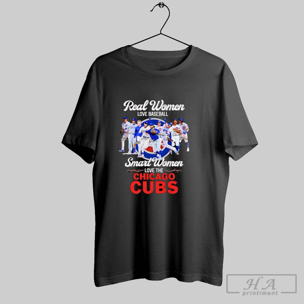 Real Women Love Baseball Smart The Chicago Cubs - Adult & Kids T-Shirts, Sweatshirts & Hoodies apparel design preview 1