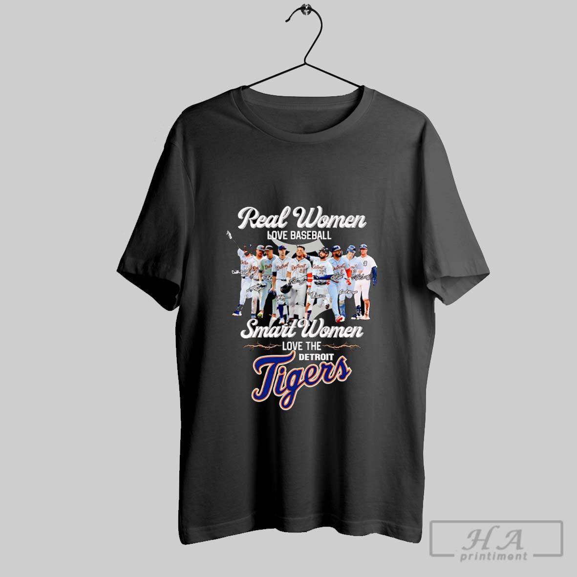 Real Women Love Baseball Smart The Detroit Tigers - Adult & Kids T-Shirts, Sweatshirts & Hoodies apparel design preview 1