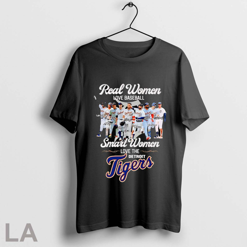 Real Women Love Baseball Smart The Detroit Tigers - Adult & Kids T-Shirts, Sweatshirts & Hoodies apparel design preview 1