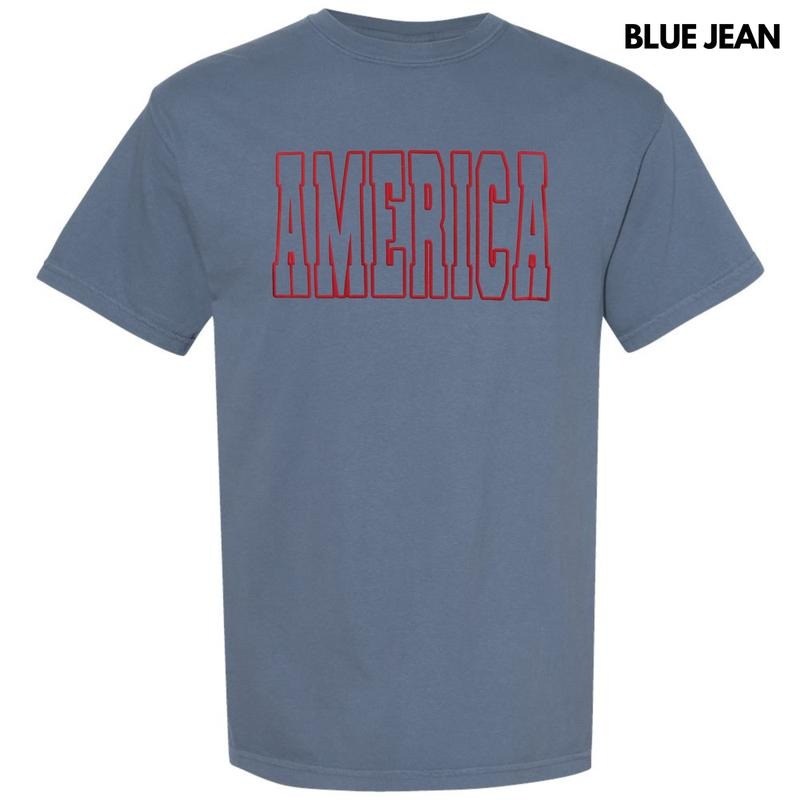 Red America Puff Comfort Colors - Adult & Kids T-Shirts, Sweatshirts & Hoodies apparel design preview 1