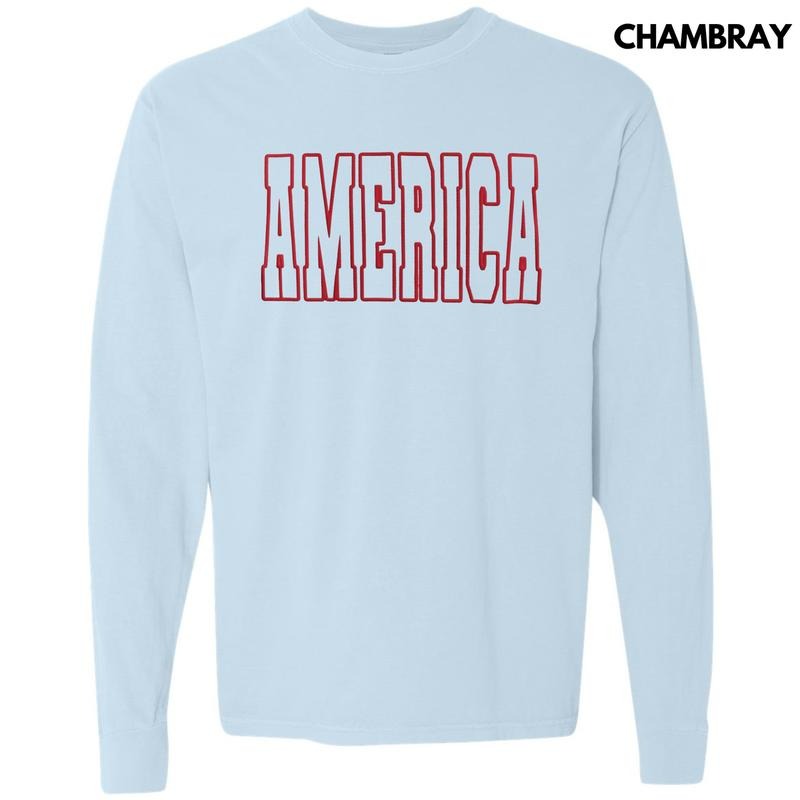 Red America Puff Comfort Colors - Adult & Kids T-Shirts, Sweatshirts & Hoodies apparel design preview 1