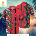 Boston Red Sox Hawaiian Tropical Flowers Stripe - Adult & Kids T-Shirts, Sweatshirts & Hoodies apparel design preview 1