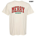 Red Varsity Merry Comfort Colors 'NLB' - Adult & Kids T-Shirts, Sweatshirts & Hoodies apparel design preview 1