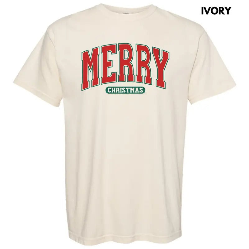 Red Varsity Merry Comfort Colors 'NLB' - Adult & Kids T-Shirts, Sweatshirts & Hoodies apparel design preview 1
