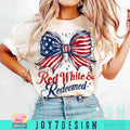 Red White Redeemed 4th July Christian American - Adult & Kids T-Shirts, Sweatshirts & Hoodies apparel design preview 1