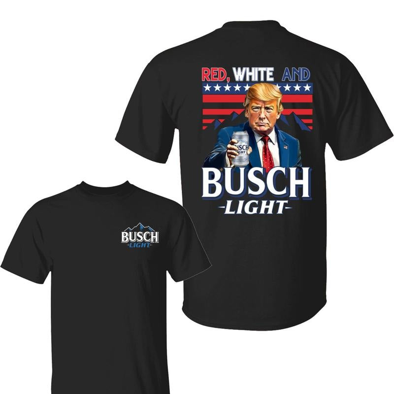 Red White Bussch Light 4th July Trump Patriotic - Adult & Kids T-Shirts, Sweatshirts & Hoodies apparel design preview 1