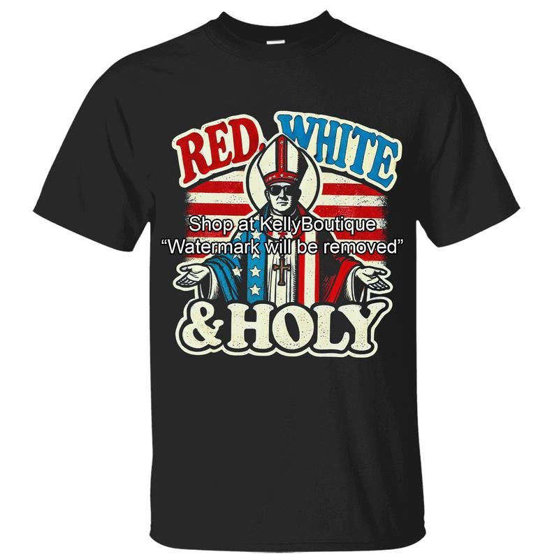 Red White Holy Pope Leo XIV New Catholic Robert - Adult & Kids T-Shirts, Sweatshirts & Hoodies apparel design preview 1