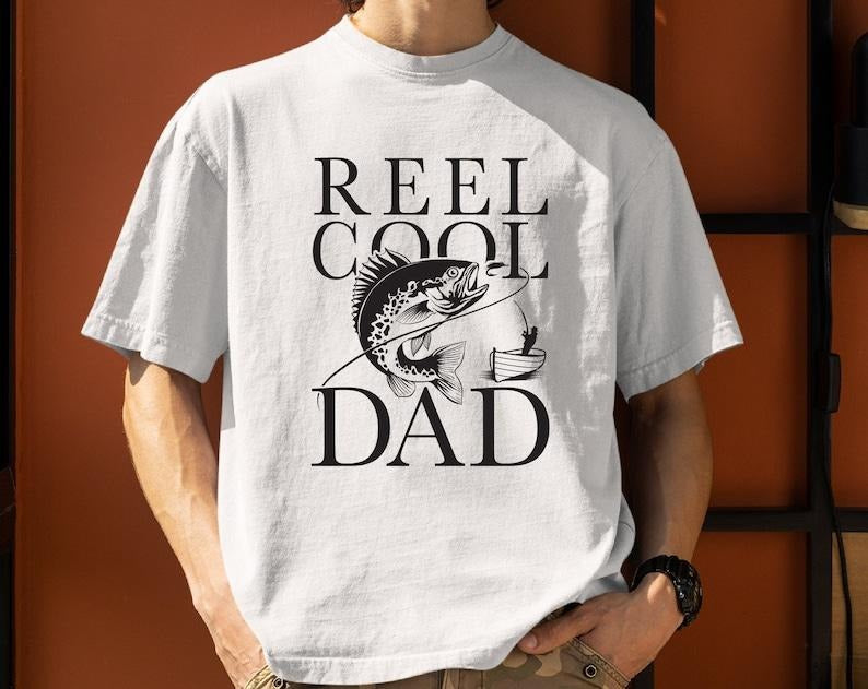 Reel Cool Dad Fishing Daddy Funny Farther'S Day Happy - Adult & Kids T-Shirts, Sweatshirts & Hoodies apparel design preview 1