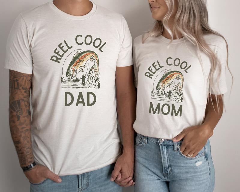 Reel Cool Mom Dad Matching New Parents Cute Pregnancy - Adult & Kids T-Shirts, Sweatshirts & Hoodies apparel design preview 1
