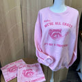 Relax We'Re All Crazy Raccoon Pink Trash Panda - Adult & Kids T-Shirts, Sweatshirts & Hoodies apparel design preview 1
