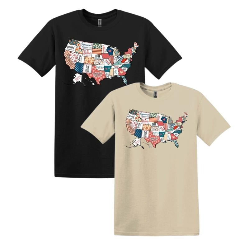 Religious American Map Christian Bible Verse Faith - Adult & Kids T-Shirts, Sweatshirts & Hoodies apparel design preview 1