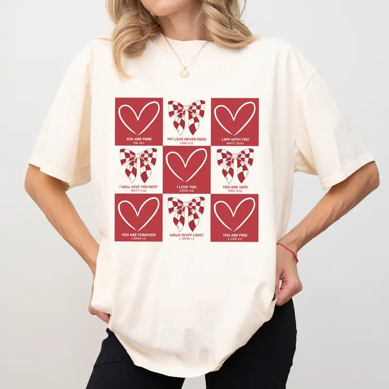 Religious Comfort Colors Conversation Hearts - Adult & Kids T-Shirts, Sweatshirts & Hoodies apparel design preview 1