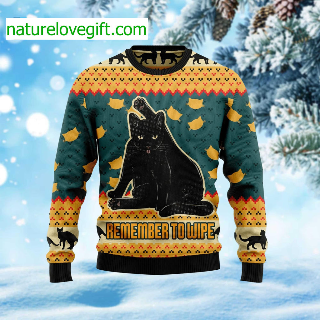 Remember To Wipe Ugly Christmas Sweater - Holiday Gift product image