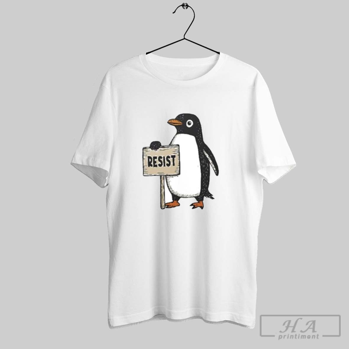 Resist Penguins - Adult & Kids T-Shirts, Sweatshirts & Hoodies apparel design preview 1
