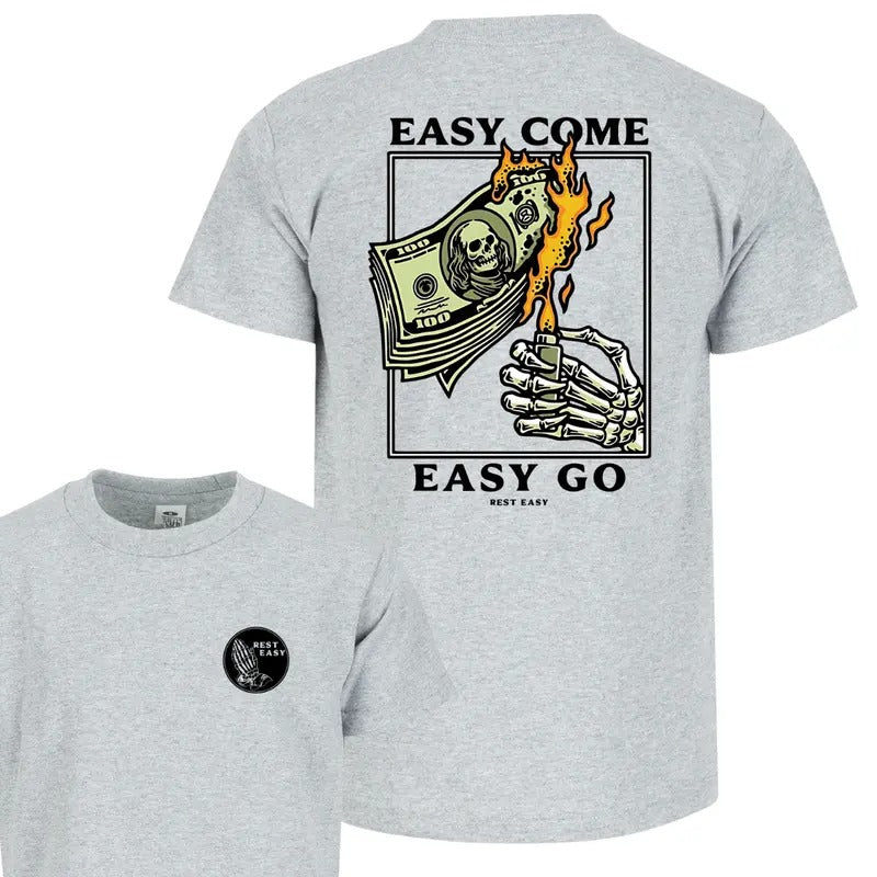 Rest Easy Come Go Skeleton Casual Comfy Perfect - Adult & Kids T-Shirts, Sweatshirts & Hoodies apparel design preview 1