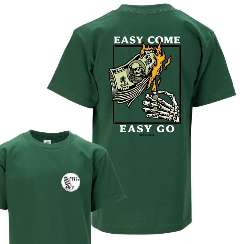 Rest Easy Come Go Skeleton Casual Comfy Perfect - Adult & Kids T-Shirts, Sweatshirts & Hoodies apparel design preview 1