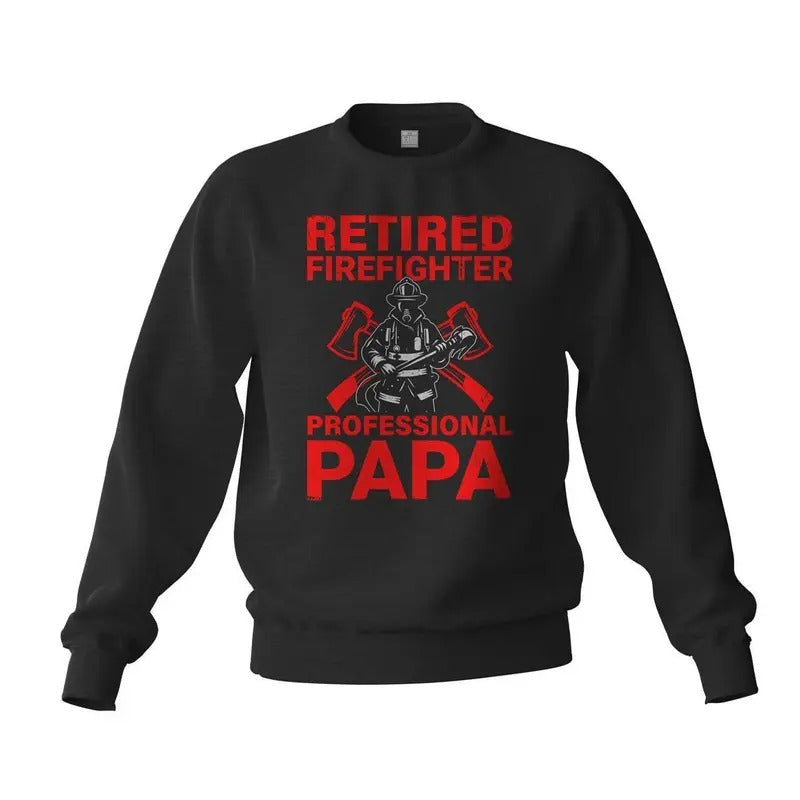 Retired Firefighter Professional Papa Fireman Classic - Adult & Kids T-Shirts, Sweatshirts & Hoodies apparel design preview 1