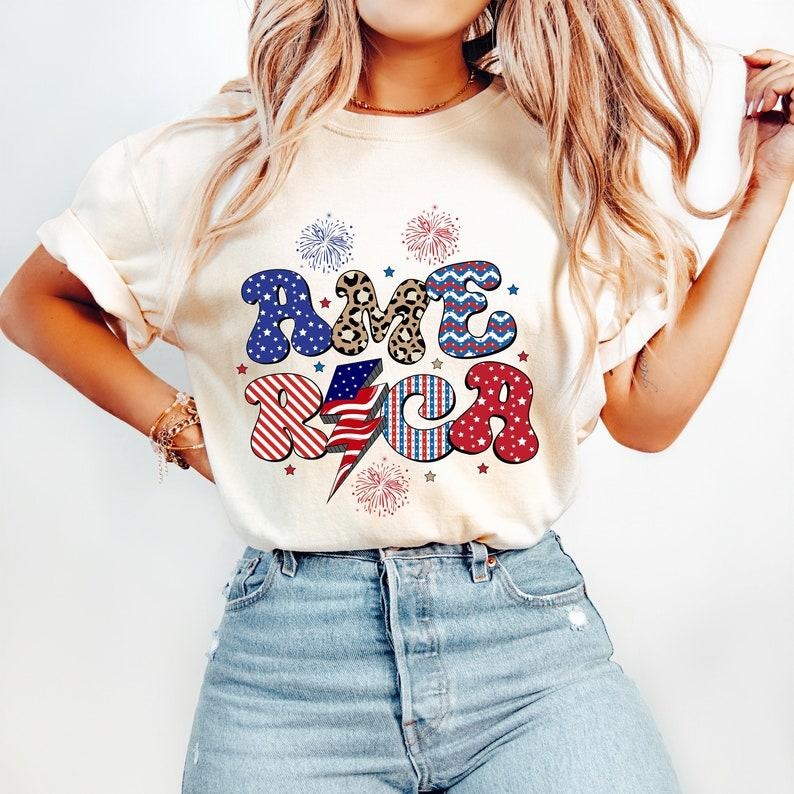 Retro 4th July America Sublimation USA - Adult & Kids T-Shirts, Sweatshirts & Hoodies apparel design preview 1