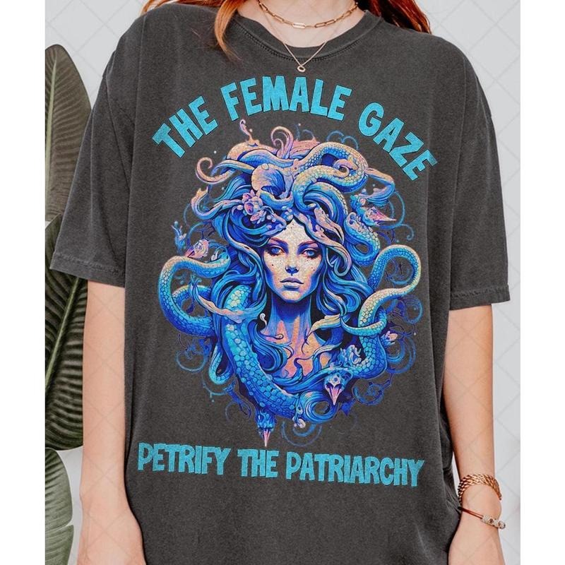 Retro 90'S Female Gaze Petrify Patriarchy Feminist - Adult & Kids T-Shirts, Sweatshirts & Hoodies apparel design preview 1