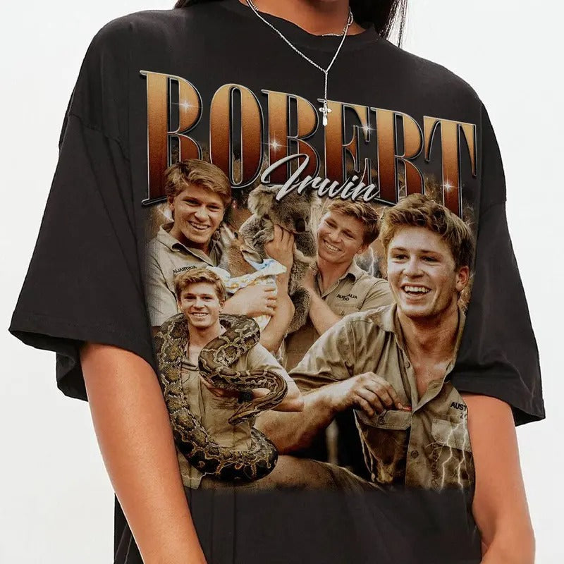 Retro 90s Robert Irwinn Zookeeper Fan Wildlife - Adult & Kids T-Shirts, Sweatshirts & Hoodies apparel design preview 1