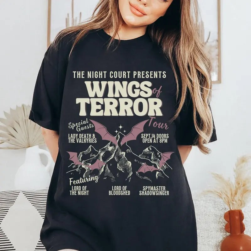Retro ACOTAR Bat Rhysand Azriel Cassian Velaris - Adult & Kids T-Shirts, Sweatshirts & Hoodies apparel design preview 1