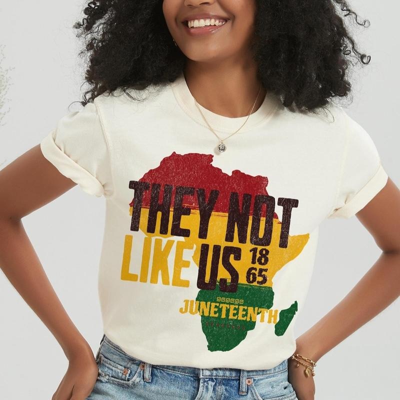 Retro Africa Map They Not Like Us Juneteenth 1865 - Adult & Kids T-Shirts, Sweatshirts & Hoodies apparel design preview 1