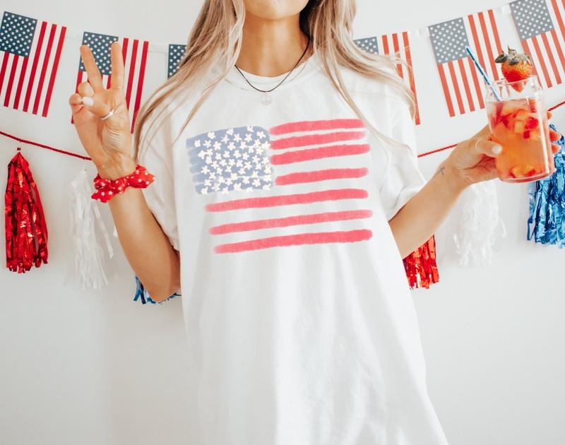 Retro America American Flag 4th July Fourth Patriotic - Adult & Kids T-Shirts, Sweatshirts & Hoodies apparel design preview 1