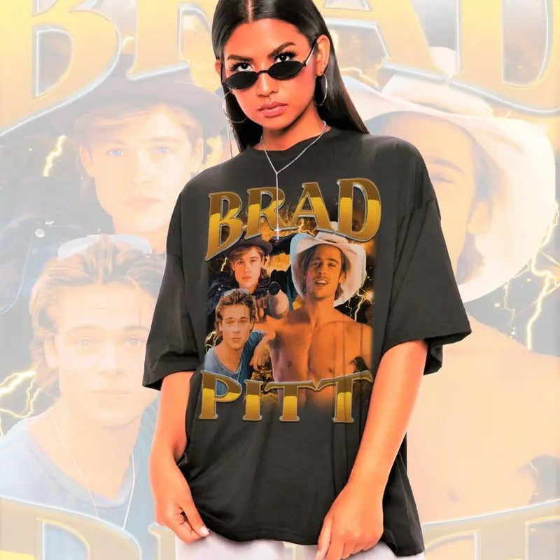 Retro BRAD PITT - Adult & Kids T-Shirts, Sweatshirts & Hoodies apparel design preview 1