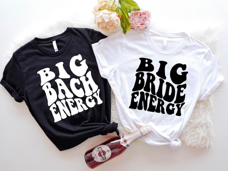 Retro Bachelorette Party Big Bride Energy Bach Bridal - Adult & Kids T-Shirts, Sweatshirts & Hoodies apparel design preview 1