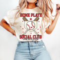 Retro Baseball Mama Home Plate Social Club Coquette - Adult & Kids T-Shirts, Sweatshirts & Hoodies apparel design preview 1