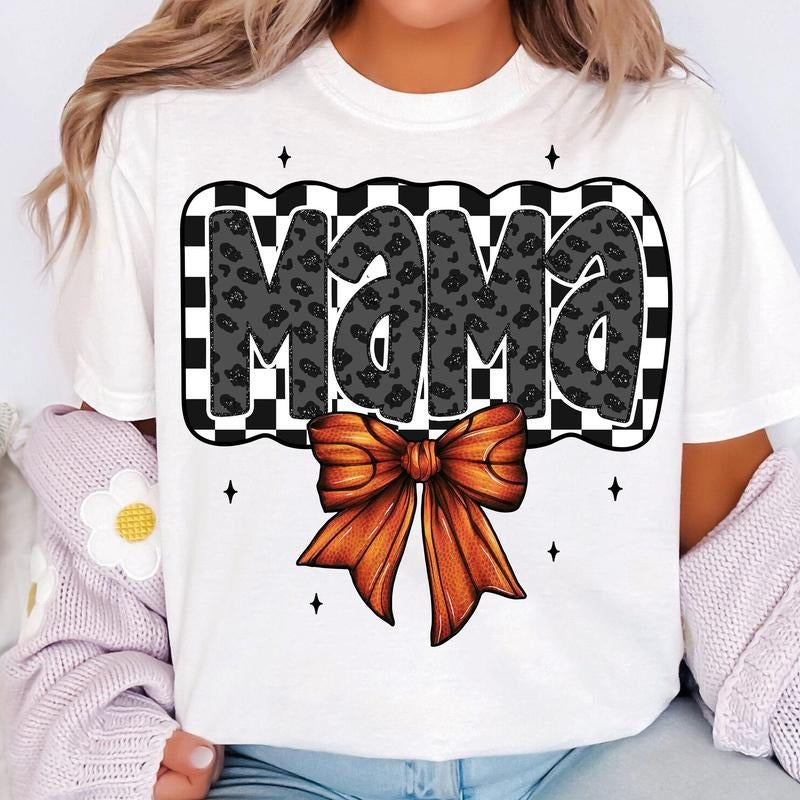 Retro Basketball Mama Coquette Bow Mom - Adult & Kids T-Shirts, Sweatshirts & Hoodies apparel design preview 1