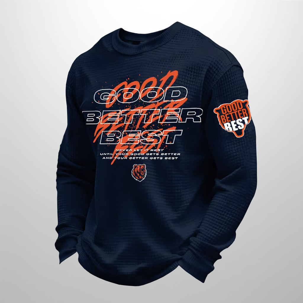 Retro Bear Good Better Print Waffle Sweatshirt 3D Sweater - Gift Idea product image