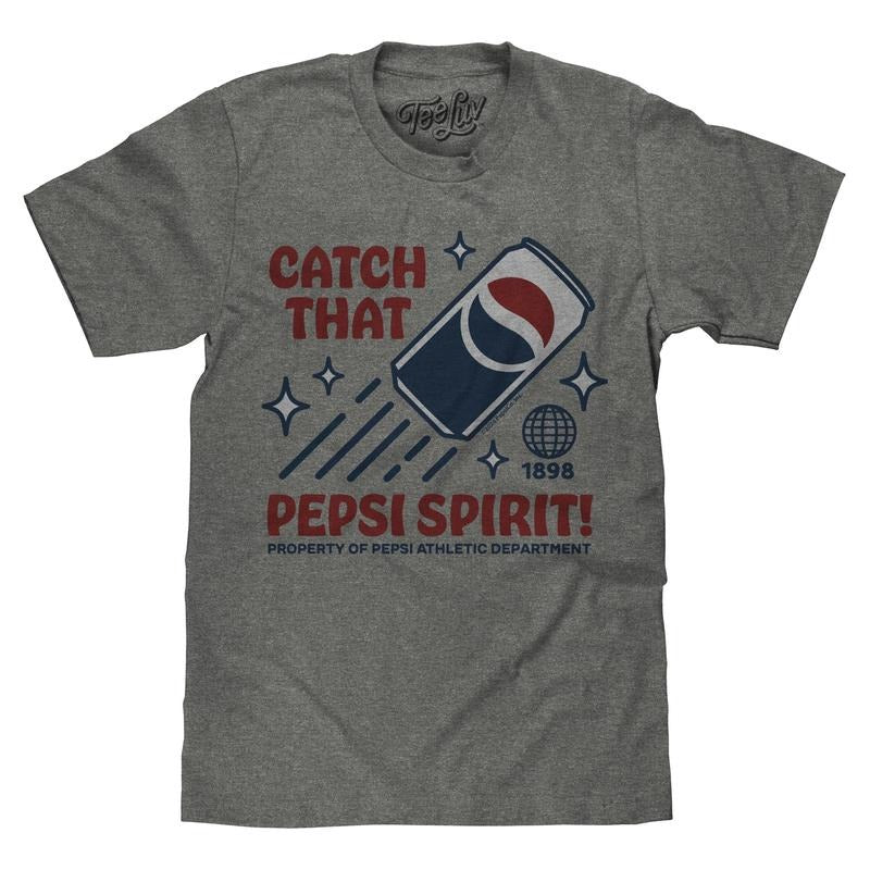 Retro Catch That Pepsi Spirit Soda Logo Graphite - Adult & Kids T-Shirts, Sweatshirts & Hoodies apparel design preview 1