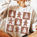Retro Checkered Gingerbread Man Cute Xmas Tree Cake - Adult & Kids T-Shirts, Sweatshirts & Hoodies apparel design preview 1