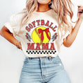 Retro Checkered Softball Mama Coquette Game Day Mom - Adult & Kids T-Shirts, Sweatshirts & Hoodies apparel design preview 1