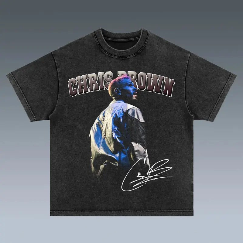 Retro Chr1s Br0wn Hip Hop Music Concert Top - Adult & Kids T-Shirts, Sweatshirts & Hoodies apparel design preview 1