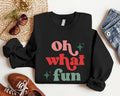 Retro Oh What Fun Woman Xmas Party Vintage Winter - Adult & Kids T-Shirts, Sweatshirts & Hoodies apparel design preview 1
