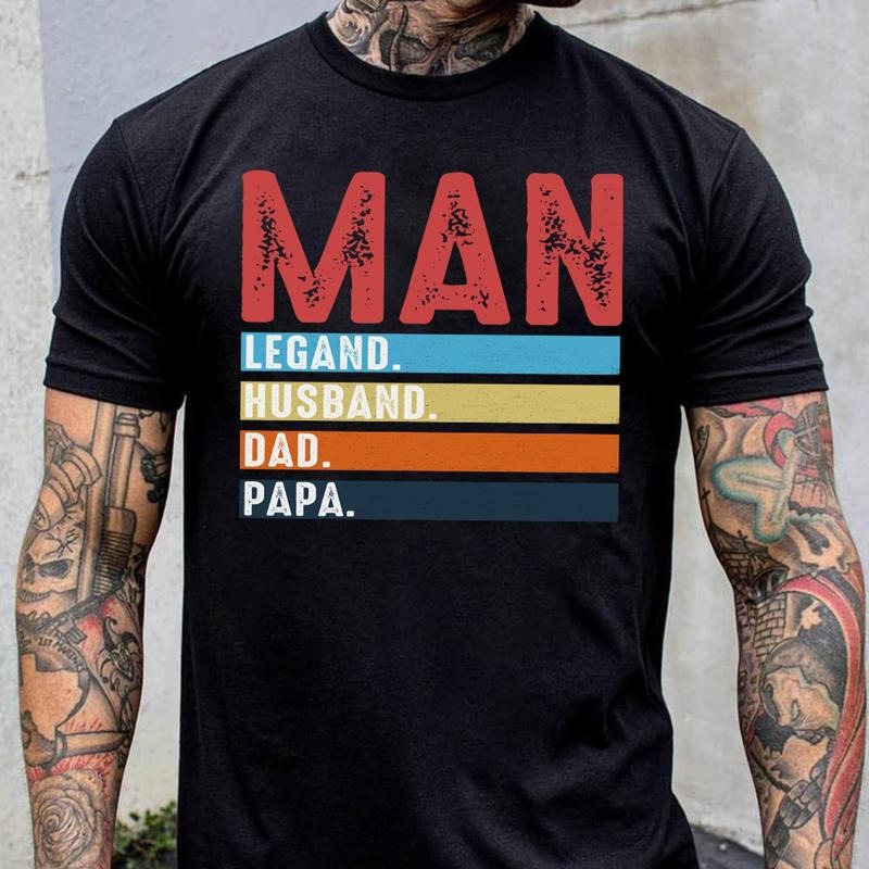 Retro Dad Man Legend Husband Papa Quotes Best Ever - Adult & Kids T-Shirts, Sweatshirts & Hoodies apparel design preview 1