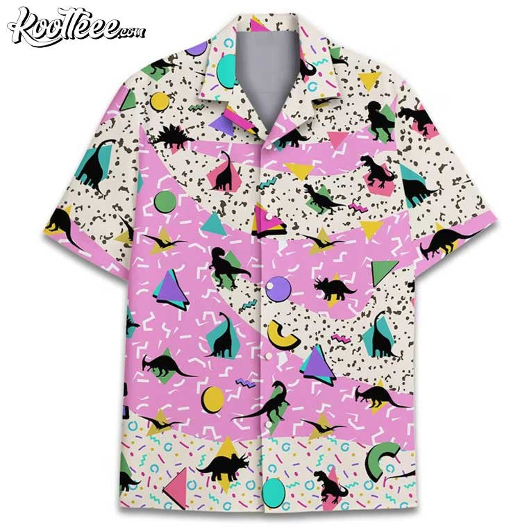 Retro Dinosaur Summer Beach Holiday Hawaiian - Adult & Kids T-Shirts, Sweatshirts & Hoodies apparel design preview 1
