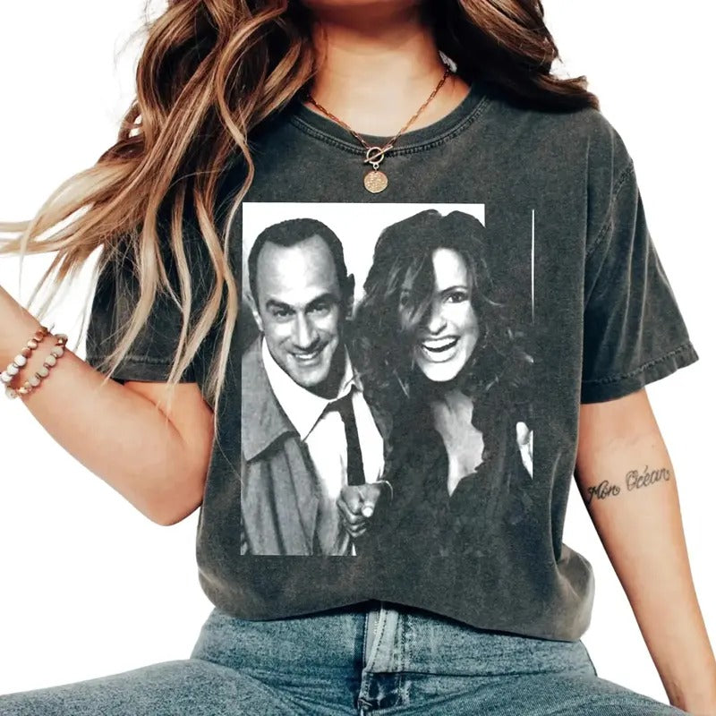 Retro Elliot Benson Olivia Stabler Law Order Svu Fans - Adult & Kids T-Shirts, Sweatshirts & Hoodies apparel design preview 1