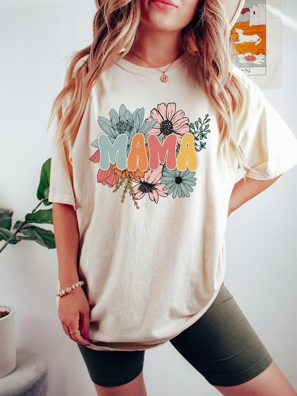 Retro Floral Mama Mom - Adult & Kids T-Shirts, Sweatshirts & Hoodies apparel design preview 1