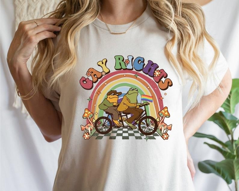 Retro Frog Pride Gay LGBTQ+ Rights - Adult & Kids T-Shirts, Sweatshirts & Hoodies apparel design preview 1
