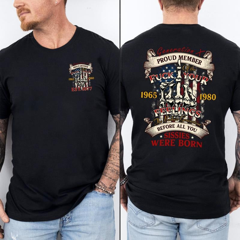 Retro Gen X Custom Year Customize Proud Raised Hose - Adult & Kids T-Shirts, Sweatshirts & Hoodies apparel design preview 1