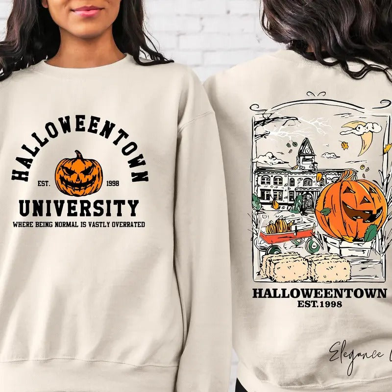 Retro Halloween Back Front Vintage - Adult & Kids T-Shirts, Sweatshirts & Hoodies apparel design preview 1